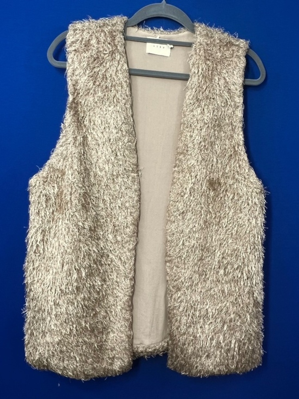|•LUSH•| Tan Fuzzy Vest Size Small/Medium